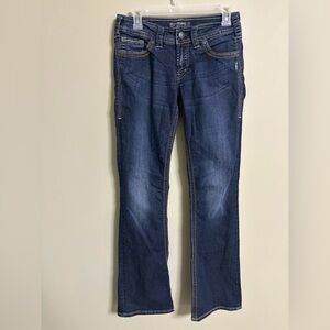 Silver Jeans Suki Surplus Boot Cut Dark Wash Womens Size 28x 32 Low Rise